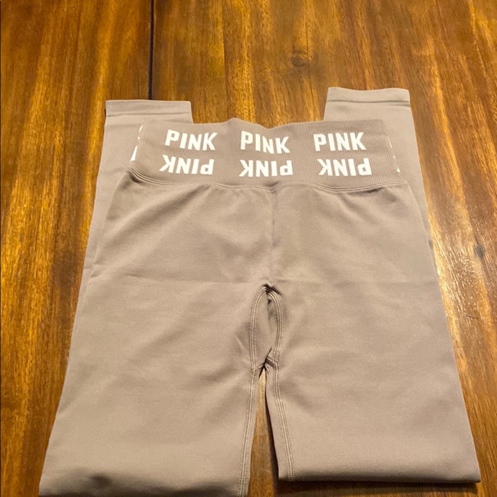 PINK Victoria's Secret Tan Leggings with Elastic Waistband